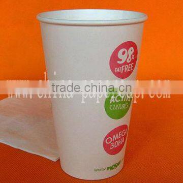 18oz Eur 16oz single wall hot cold drink food grade paper cup with lid