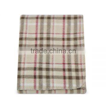 Cheap wholesale print polar fleece plaid blankets