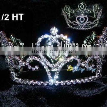 rhinestone and heart tiara pageant crowns