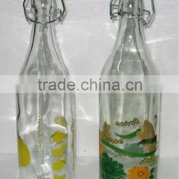 Water glass bottle with design