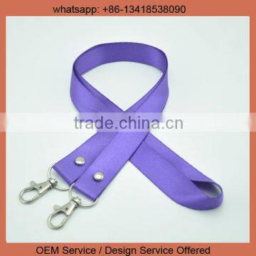 Custom Logo Cheap Satin Polyester Heat Transfer Printed Lanyard Purple photo-2