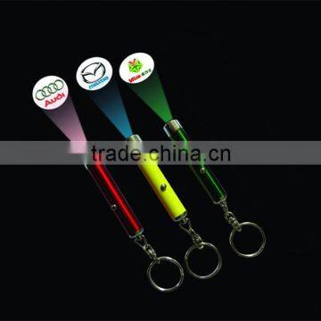 Projection led flashlight keychain Factory direct sale cheap prices projection flashlight keychain