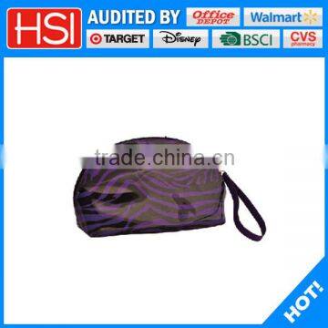 customized printing PVC cosmetic bag with zebra-stripe pattern