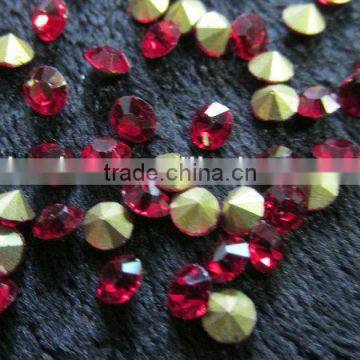 Zhejing yiwu factory wholesale glass chaton rhinestones, color rhinestones