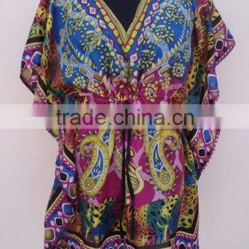 2015 Paisley printed beachwear ponchos & swimwear kaftans for womans