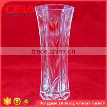 China manufactory different types home decor clear glass tall floor vases