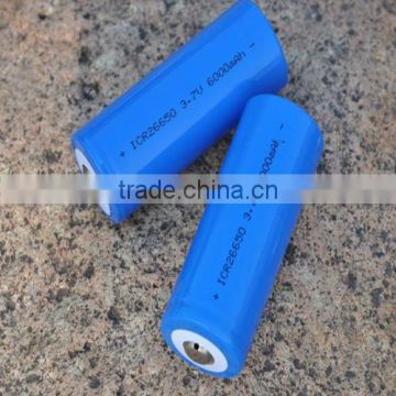 26650 battery lithium ion rechargeable 3.7V 26650 6000mah Li-ion battery