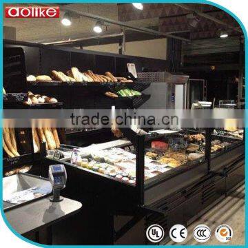 supermarket serve over open air meat chiller