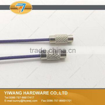 Outdoor Hiking Purple Stainless Steel Wire Keychain Cable Keyring photo-4