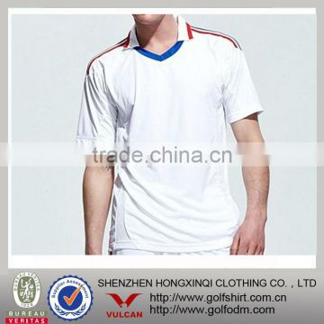 white color 100% polyester football sportswear soccer jersey