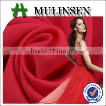 Mulinsen textile 16 years gold supplier manufacture , hot selling silk hand feeling polyester dyed chiffon fabric for wholesale