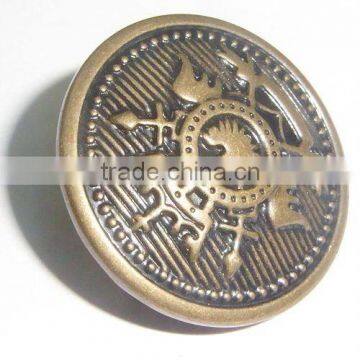 Custom design antqiue Brass hand sewing button for coat