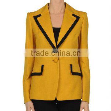 Ladies office winter coat suit coat yellow coat