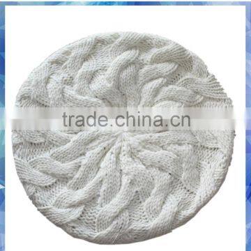 Cable Knit Beret Hat for Girls/old Girls Beret Hat/white Beret Hats photo-2