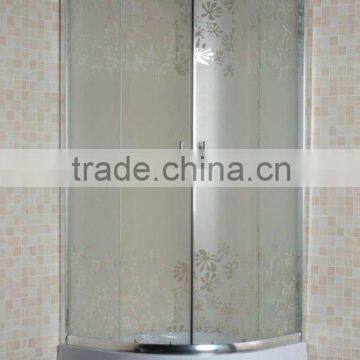 NEW! hot-selling economic shower enclosure with sandblasted tempered glass 109th Canton Fair sample(S131 blossom A)