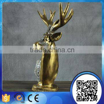 Wholesale primitive loverly resin deer head statue christmas ornaments home decor                        
                                                                                Supplier's Choice