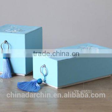 China style home decoration accessories tassels leather jewelry boxes                        
                                                Quality Choice