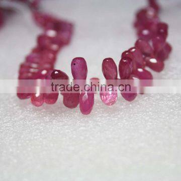 Natural AAA+ Natural Bancock Ruby Faceted Briolette Drops