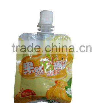 special shape plastic fruit juice bag with spout