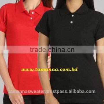 LADIES T-SHIRT: LADIES NEW ELEGANT COTTON SHORT SLEEVE PIQUE POLO-SHIRT