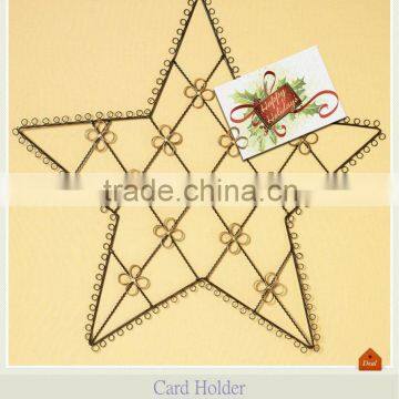 Wrought iron wall hanging star card holder