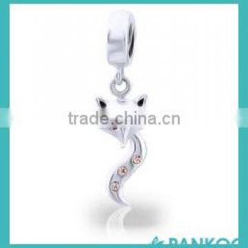 Hot Sale 925 Sterling Silver White Fox Dangle Pendant