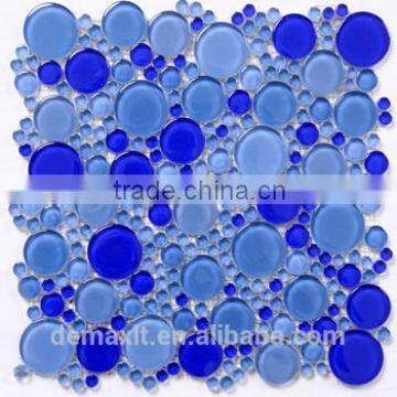 DBDMC blue round oval glass mosaic tiles