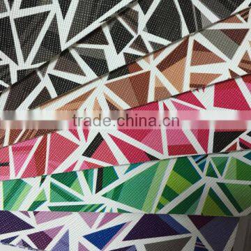 With film emboss surface ,PVC simili leather with geometric figure design , use for sofa ,chair cover ,handbags,upholstery