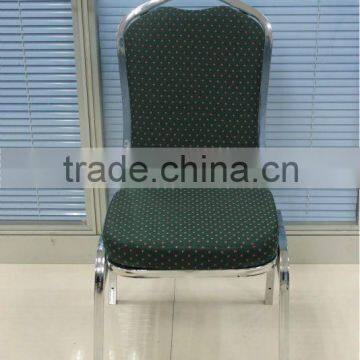 chromed dining chair with fabric seat