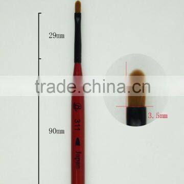 Mini red wooden handle nylon hair nail art painting brush BW-311 half round