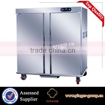 commercial kitchen equipment Stainless Steel double Door portable electric buffet food warmer cart