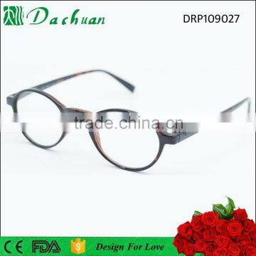 Old fashion classic hot sale round shape biofcal reading glasses with spring hinge