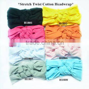 Fashion bow tie plain cotton headwrap,