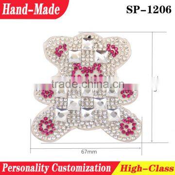 Shoes upper decorative fabric patches with diamond and beads