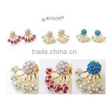 Cute Alloy Gold Plated Colorful Crystal Octopus Ear Clip For Women