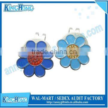 Double flower metal golf cap clips