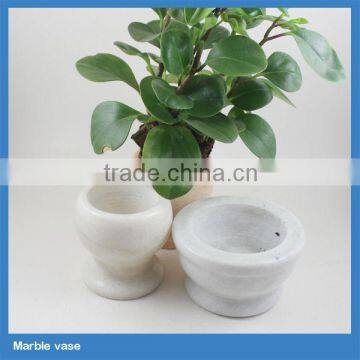 small outdoor cheap handmade white marble plant/flower pots