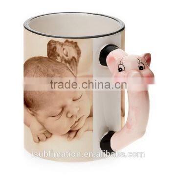 ceramic animal shaped custom printed mugs