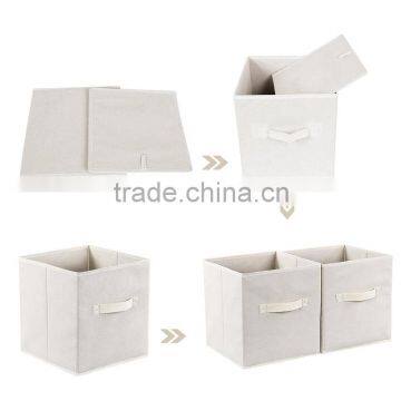 Foldable Storage Cubes Fabric Drawer Baskets Bins Set Closet Organizer Beige photo-4
