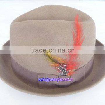 2014 Fashion Wool Felt Porkpie Ha.Fedora Godfather Hat