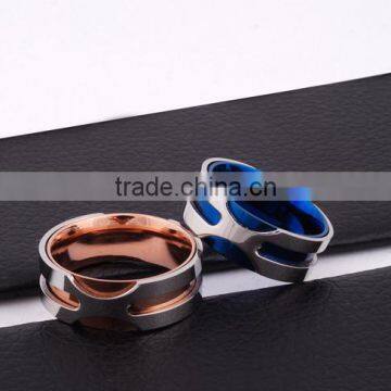 Hot Sale Latest Gold Ring Designs Diamond Gay Men Wedding Ring in Stainless Steel photo-3
