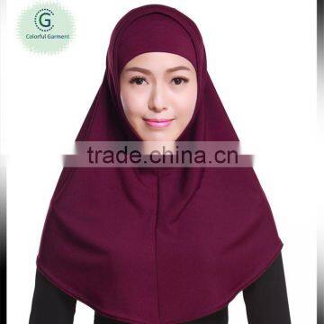Popular two pieces dark red sex muslim women inner hijab