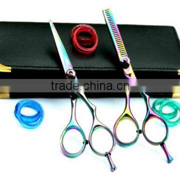 Titanium Coated Hairdressing Barber Salon Scissors, Thinning Scissors Set 5.5"