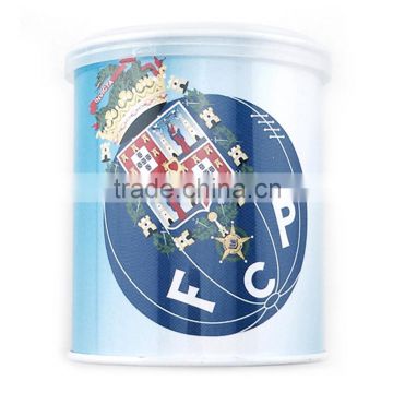 Top quality lovely metal round money saving tin can box with beautiful pattern