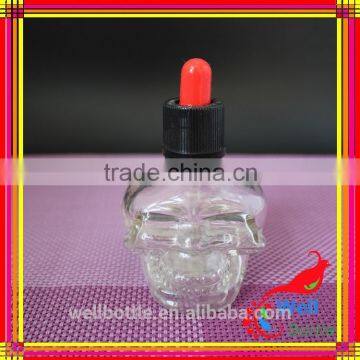 30ml Skull Glass Dropper Bottle for e Cigar, Child Proof Tamper Cap , e Cig Bottle photo-6