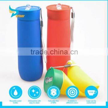 750ML Wholesale BPA Free Collapsible Silicone Sport Water Bottle