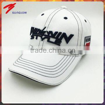 Custom design 3D embroidery unstructured baseball caps with sandwich visor