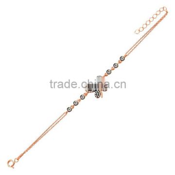 Rose Gold P. 925K Sterling Silver Butterfly Bracelet BSBL072