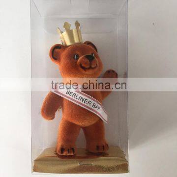 Flocked PVC Toy Bear Brown