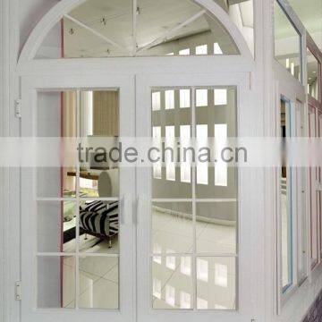 Aluminum Side Hung Casement Window With Half Round Spoked Pediment